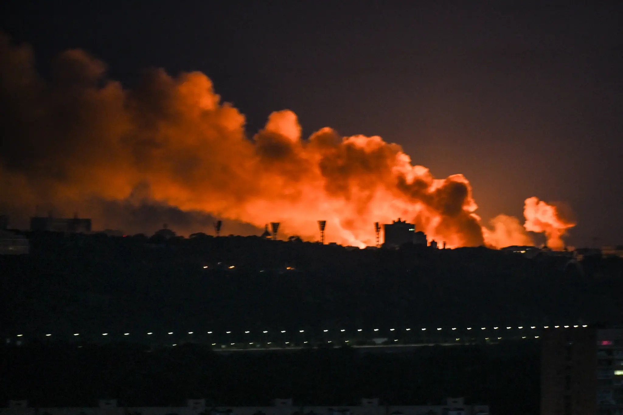 Smoke rises